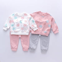 Foreign trade baby girl cartoon spring and autumn suit 1-5 years old baby foreign style small and medium-sized girls spring and autumn clothing factory direct sales