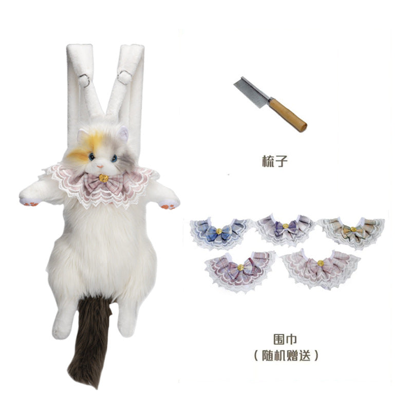 Cat Ragdoll Backpack Douyin Same Style Simulation Doll School Bag Cute Birthday Gift Doll Cat Backpack