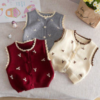 Children's Vest Autumn Clothing 2026 New Style Girls' Fashionable Outerwear Vest Baby Autumn and Winter Knitted Sleeveless Jacket Toddler Clothing