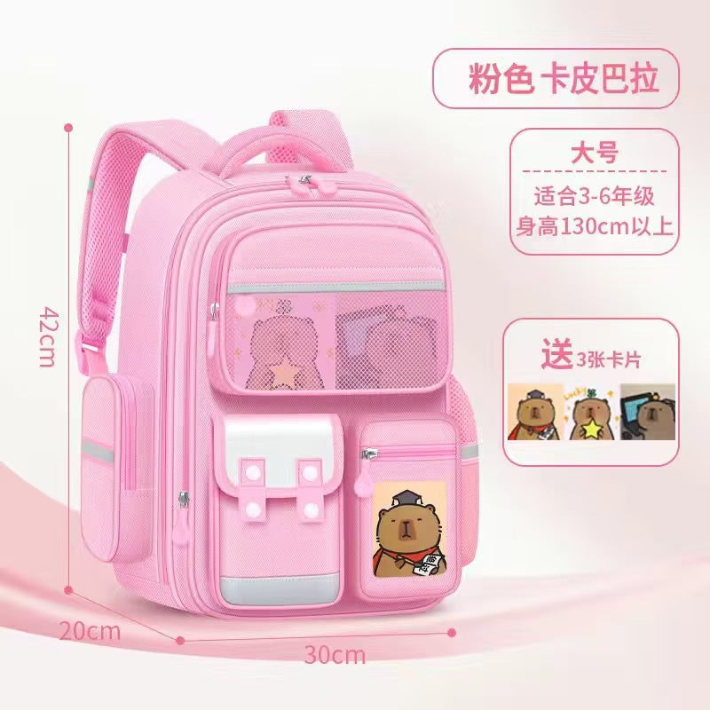 Cross-Border Backpack for Grades 1–6: 2026 New Orthopedic School Backpack, Load-Reducing Spine Support, Large Capacity Kids’ Rucksack
