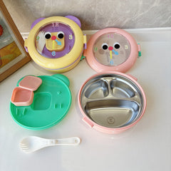 316 Stainless Steel Lunch Box, Double-Layer Compartmented Bento Box, Cartoon Lunch Box for Children and Students, Cross-Border Hot-Selling Item, Dropshipping Available