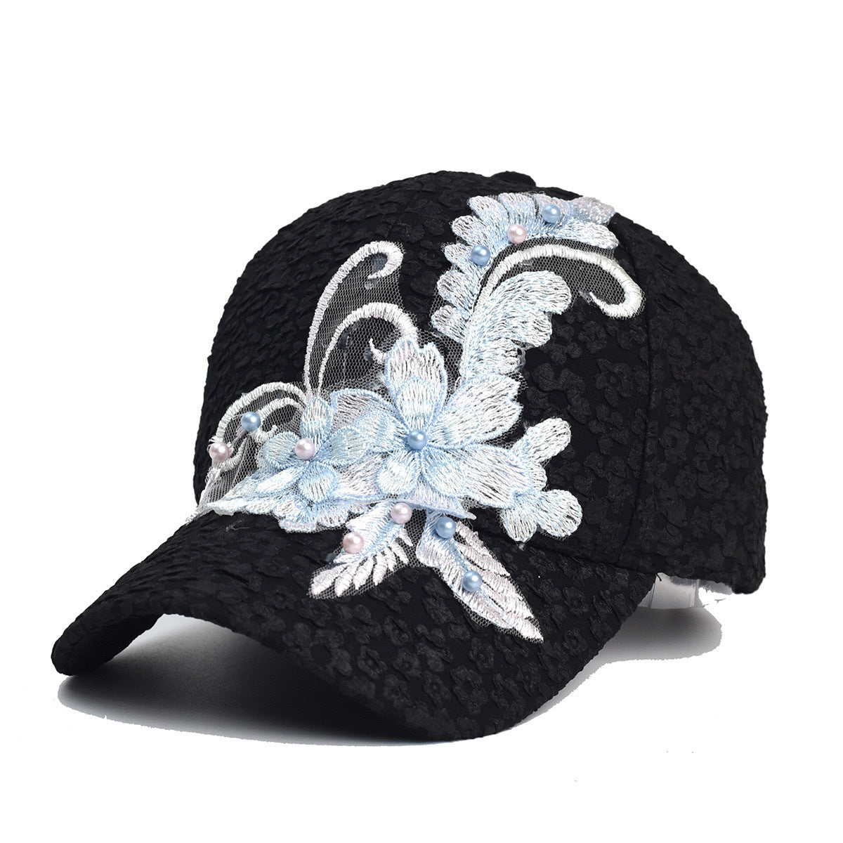 Spring and Summer Lace Sticky Flower Baseball Cap Women's Thin Breathable Fashion Women's Cap Korean Style All-match Trendy Hat
