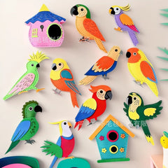 Children's Parrot-Themed Sewing Fun DIY Felt Material Kit Kindergarten Felt Cloth Hand-Sewing Educational Toy