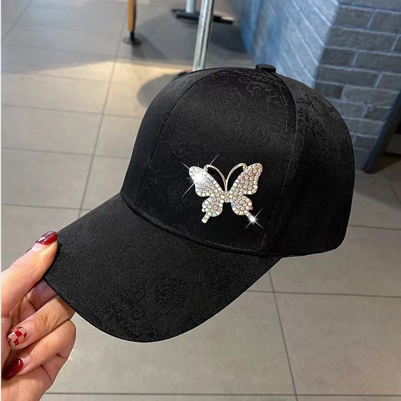 Cross-border Hat Women's New Sunscreen Sun Hat Trendy Baseball Cap Spring and Summer Fashion Sun Rhinestone Cap in stock
