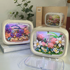 Smart Eagle Eternal Rose Space Capsule Transparent Dustproof Display Box Cross-Border Micro Particle Building Block Flower Ornament Building Block Flower