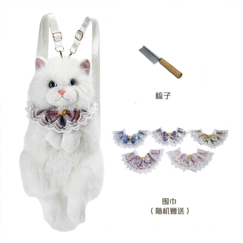 Cat Ragdoll Backpack Douyin Same Style Simulation Doll School Bag Cute Birthday Gift Doll Cat Backpack