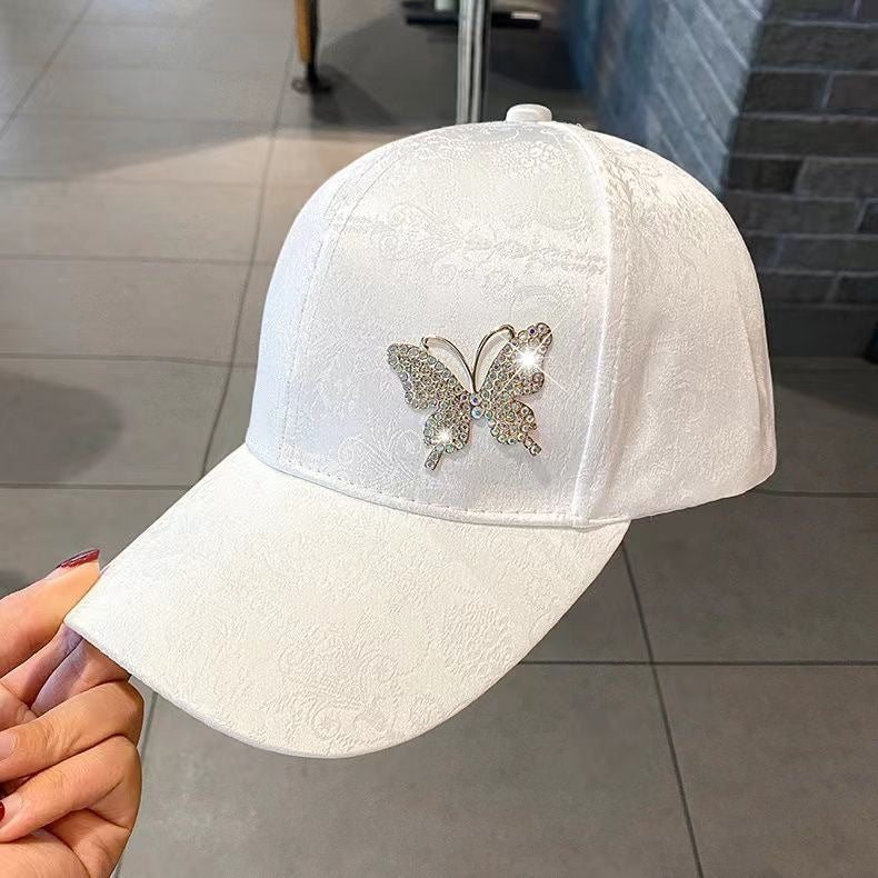 Cross-border Hat Women's New Sunscreen Sun Hat Trendy Baseball Cap Spring and Summer Fashion Sun Rhinestone Cap in stock