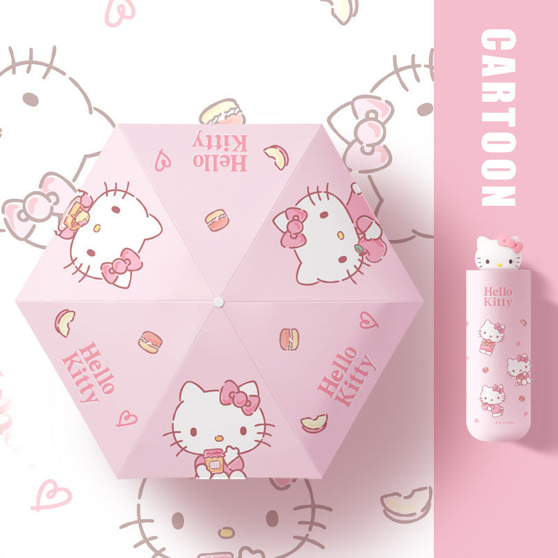 Authentic Sanrio Automatic Umbrella Cute Kt Cat 50% off Sunny or Rainy Dual-Use Sunshade Hellokitty Set
