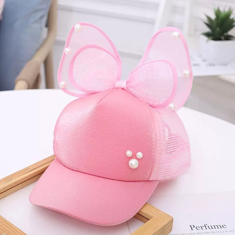 Hat Baby Baseball Cap Breathable Mesh Sun Hat Sun Protection Bowknot Peaked Cap Summer Sun Protection Sun Hat