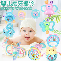 0-1 Year Old Baby Toy Teether Hand Rattle Can Be Grasped and Chewed 3-6 Months Educational Early Education Newborn Baby