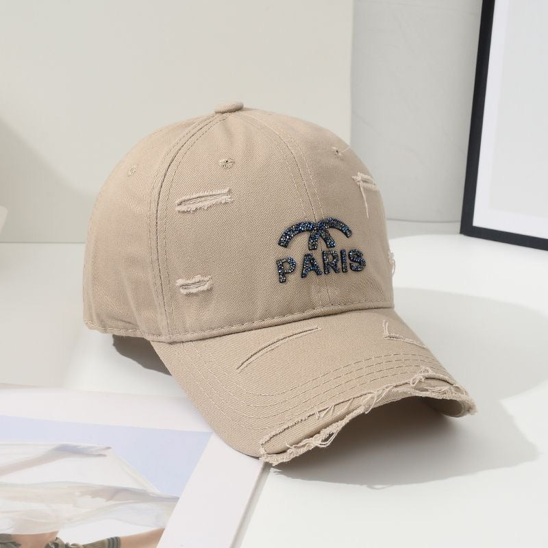 Cross-border Hat Women's New Sunscreen Sun Hat Trendy Baseball Cap Spring and Summer Fashion Sun Rhinestone Cap in stock
