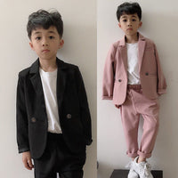 Spring and Autumn Fashion Children's Clothing Korean Boy's Suit Two-Piece Children's Small Suit suit Flower Girl Handsome Dress