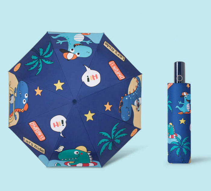 Safety anti-rebound children's umbrella Boys and Girls Primary School students special astronaut rain and rain dual-use automatic umbrella