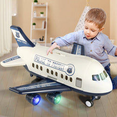 Super Large Transformed Plane Toy Simulation Passenger Aircraft Storage Model Music Track Storage Inertia Children's Toy Car