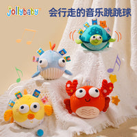 Jollybaby Newborn Baby Puzzle Soothing Plush Baby Toy Music Jumping Ball Baby Hand Grab Ball
