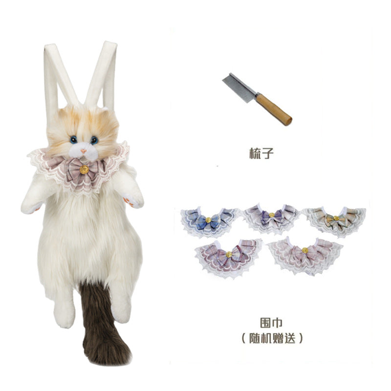 Cat Ragdoll Backpack Douyin Same Style Simulation Doll School Bag Cute Birthday Gift Doll Cat Backpack