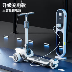 Scooter medium and large children rechargeable multifunctional foldable widened extra large pulley scooter