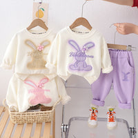 2026 Autumn New Fashionable Outfit for Baby Girls 1-5 Years Old, Stylish Two-Piece Set for Little Girls, Children's Cartoon Clothing