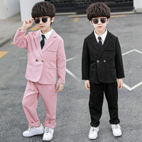 Spring and Autumn Fashion Children's Clothing Korean Boy's Suit Two-Piece Children's Small Suit suit Flower Girl Handsome Dress