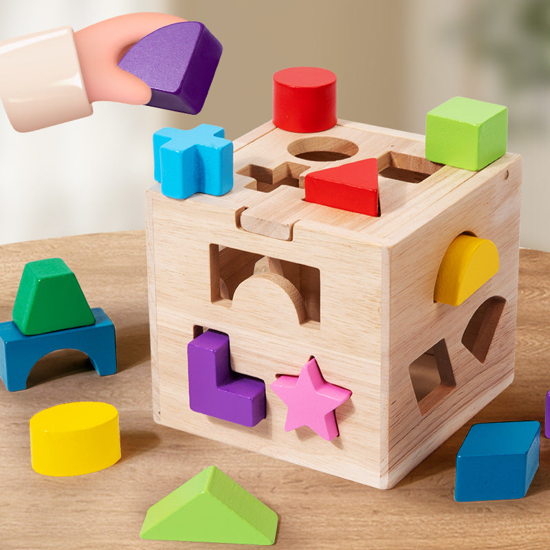 Children's Toys Baby Educational Wooden Thirteen-hole Intelligence Box Enlightenment Early Education Geometric Building Blocks Shape Cognitive Matching