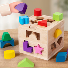 Children's Toys Baby Educational Wooden Thirteen-hole Intelligence Box Enlightenment Early Education Geometric Building Blocks Shape Cognitive Matching