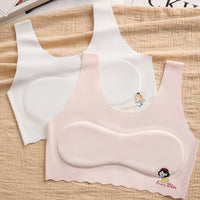 7-14 Year Old Girls' Underwear, Elementary and Middle School Development Stage Vest, Ice Silk Seamless Underwear, Thin Bra for Young Girls