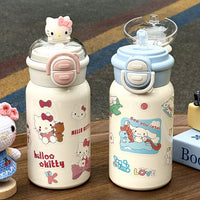 New plastic cup ins high color value large capacity portable cute cartoon children student water cup summer net red