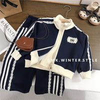 Girls' Spring and Autumn Outfit New Stylish Children's Sportswear Casual Sweatshirt Two-Piece Set Trendy Export