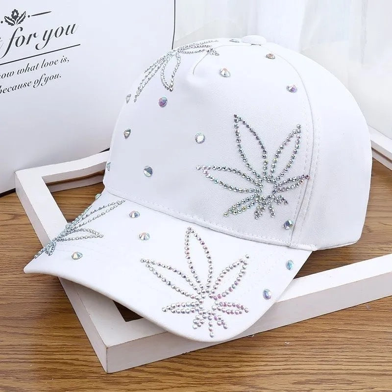 Cross-border Hat Women's New Sunscreen Sun Hat Trendy Baseball Cap Spring and Summer Fashion Sun Rhinestone Cap in stock