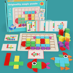 Wooden Creative Shape Puzzle Montessori Teaching Aids Children's Early Education Educational Toys Intellectual Development