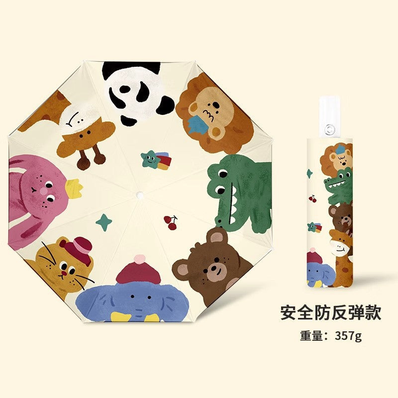 Safety anti-rebound children's umbrella Boys and Girls Primary School students special astronaut rain and rain dual-use automatic umbrella