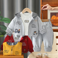 Boys' Spring Outfit Set 2026 New Stylish Baby Spring and Autumn Clothing for Children Aged 1-4, Cartoon Puppy Three-Piece Set