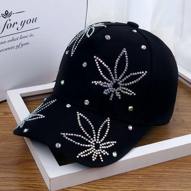 Cross-border Hat Women's New Sunscreen Sun Hat Trendy Baseball Cap Spring and Summer Fashion Sun Rhinestone Cap in stock