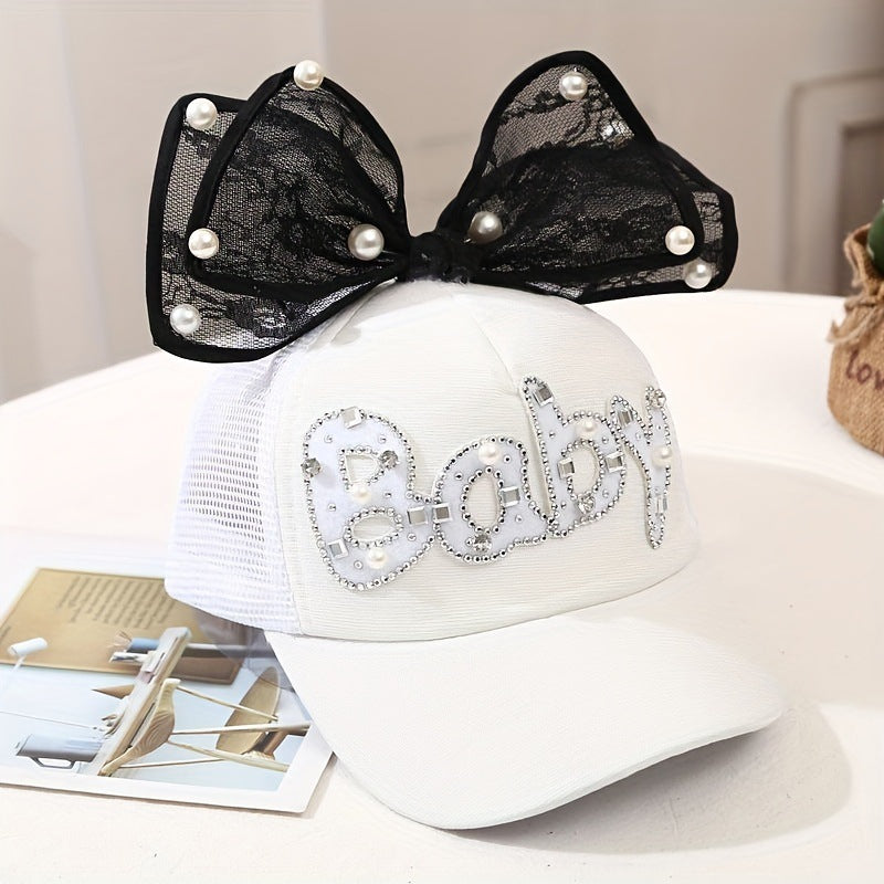 Hat Baby Baseball Cap Breathable Mesh Sun Hat Sun Protection Bowknot Peaked Cap Summer Sun Protection Sun Hat