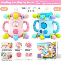 Baby Pull-String Rattle Toy with Bottle Design, Educational Early Learning Toy, Suitable for Chewing and Grasping Training