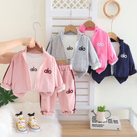 Wuxiaoqi Children's Clothing Spring and Autumn 2025 New Children's Set 0-4 Years Old Boys and Girls Letter Do Baseball Uniform Three-Piece Set