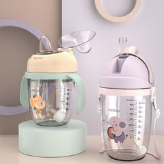 Learn to drink cup baby duckbill Cup children over 6 months old handle suction mouth cup baby anti-choking bottle 1 year old 2-3