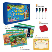 Cross-Border Search and Find Early Education Set Children's Preschool Learning Activity Mat Reusable Early Education Cards