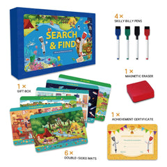 Cross-Border Search and Find Early Education Set Children's Preschool Learning Activity Mat Reusable Early Education Cards