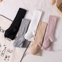 Cross-Border Polyester Girls' Tights Spring and Autumn Thin Side-Twist Plain Tights Baby Children's Leggings