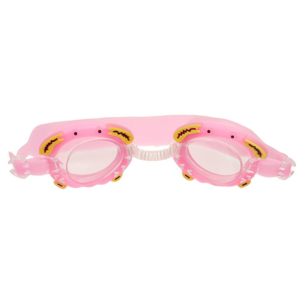 Factory direct selling hot children swimming goggles HD waterproof unicorn crab cartoon swimming goggles cute swimming glasses