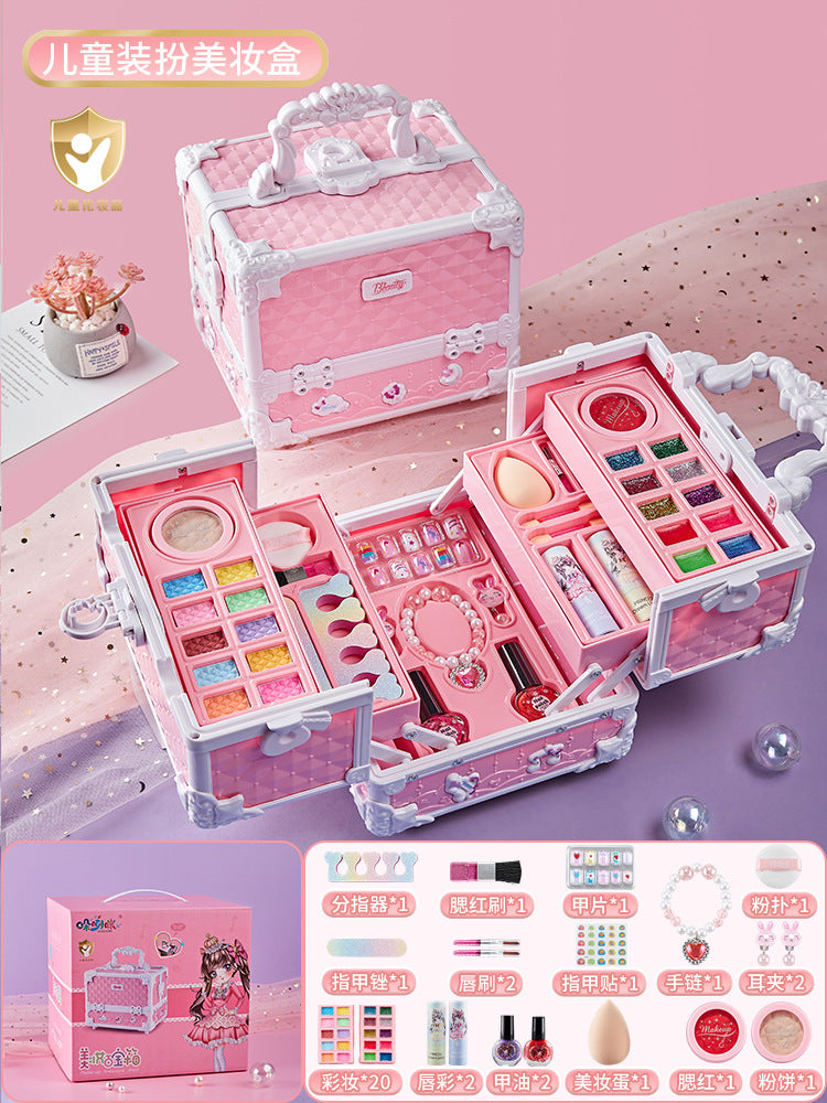 Children's Cosmetics suit Girls Makeup Toys Girls Princess Makeup Case Makeup Box Lipstick Nail Polish Gift