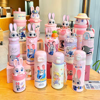 Judy Nick Children's Thermos Cup, New Model, Stylish Straw Cup for Girls, Portable Strap Water Bottle, Specially Designed for Students Going to School