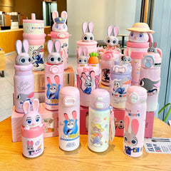 Judy Nick Children's Thermos Cup, New Model, Stylish Straw Cup for Girls, Portable Strap Water Bottle, Specially Designed for Students Going to School