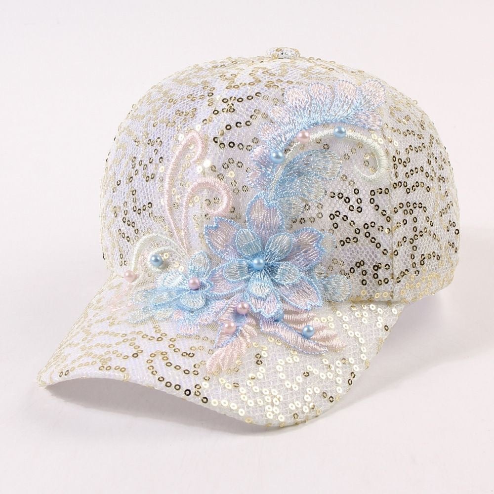 Cross-border Hat Women's New Sunscreen Sun Hat Trendy Baseball Cap Spring and Summer Fashion Sun Rhinestone Cap in stock