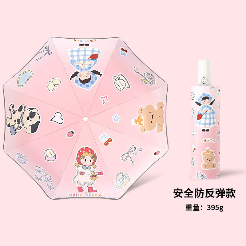 Safety anti-rebound children's umbrella Boys and Girls Primary School students special astronaut rain and rain dual-use automatic umbrella