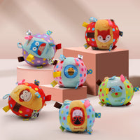 0-3 years old baby toy cartoon animal hand grip soothing ball bell ball perception training toy cloth ball