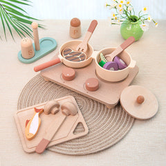 Children's Food Toy Set Baby Household Wooden Cutting Knife and Cutting Board Combination Tool Kitchen Tableware Toy