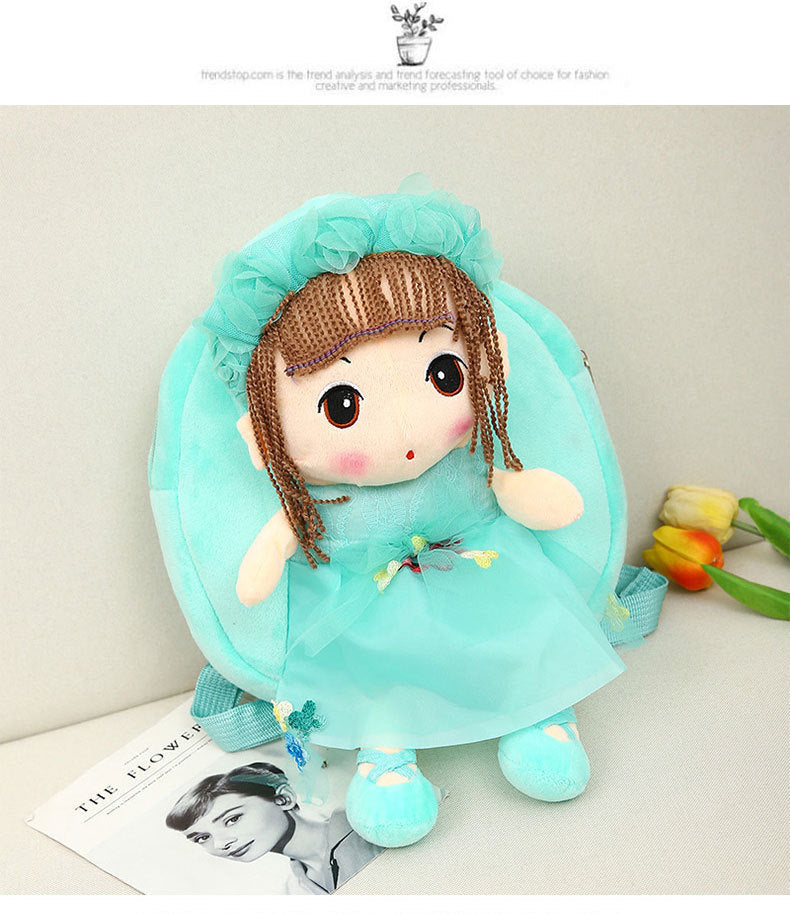 Kindergarten 0-6 Year Old Kidsren's School Bag for Girls, Flower Fairy Doll Backpack, Cute Kidsren's School Bag