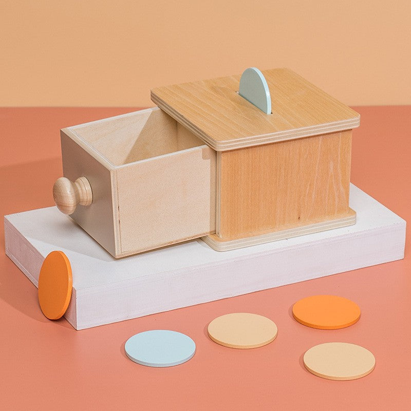 Montessori Early Education Teaching Aids, Kidsren's Educational Toys, Kindergarten Shape and Color Classification Matching Coin Box Gifts